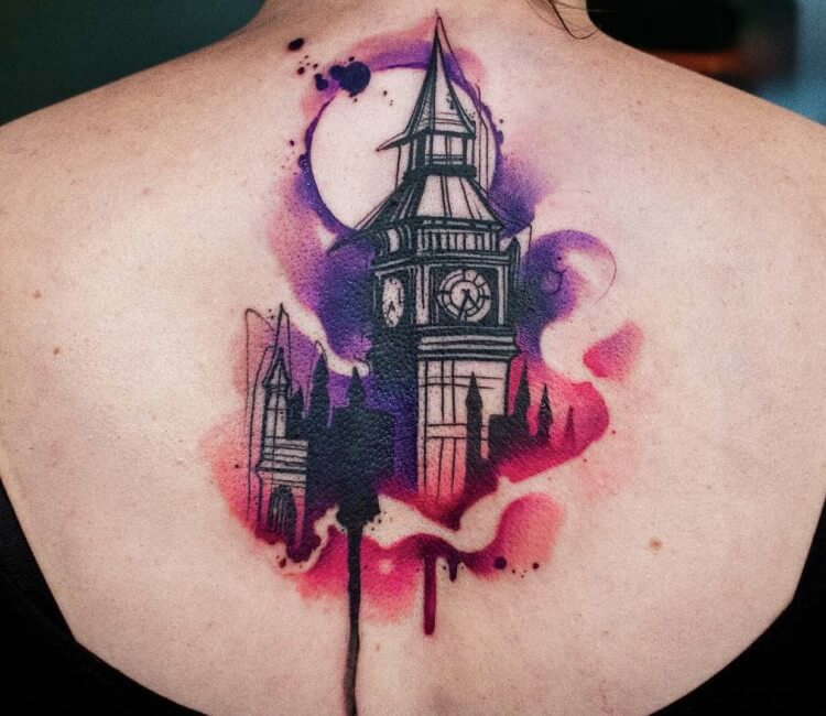 Tattoo tagged with: london, landscape, tower bridge, unique, circle |  inked-app.com