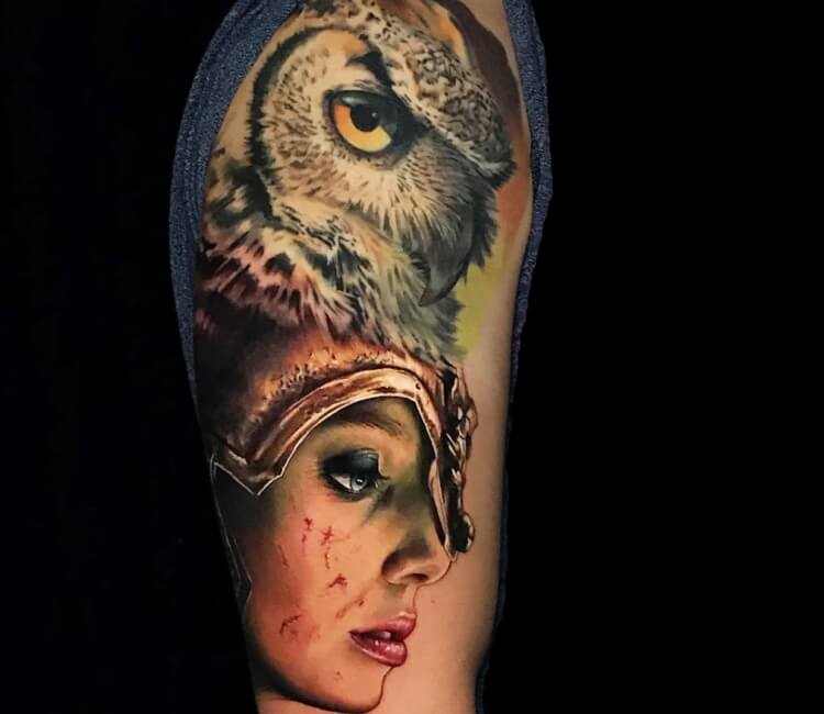 Feminine Owl Tattoos | Nice Guy Tattoo - female owl | Tattoos for guys,  Tattoos, Line tattoos