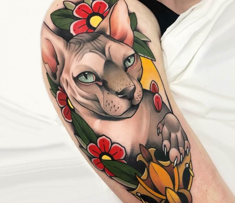 Sphynx cat tattoo by Yeray Perez  Post 30289