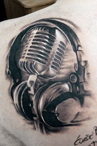Microphone by Drew Siciliano TattooNOW