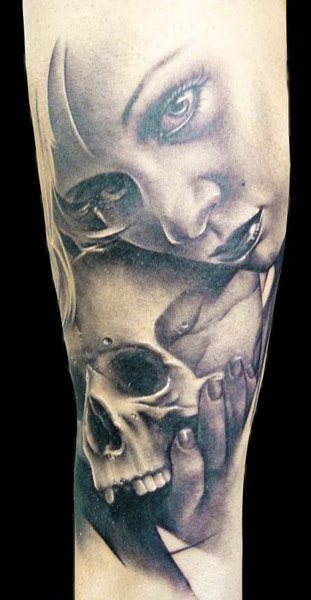 skulls and demons tattoo