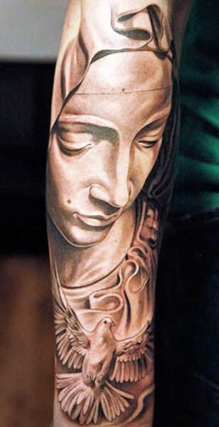 Hey guys I have a botched Virgin Mary on my forearm The tattoo itself  means a lot  I just dont absolutely love the lines or shading  HELP  More info in