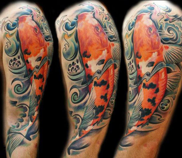 Shoulder Realism Carp tattoo at theYoucom