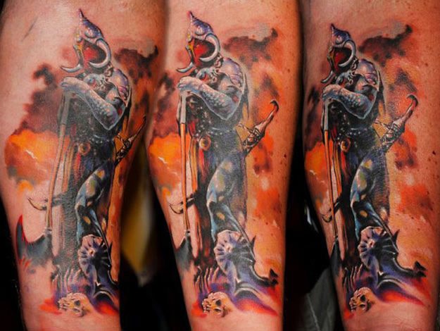 Tattoo of Warriors Skulls Death Dealer