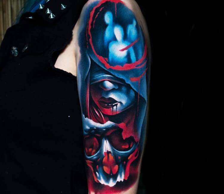 Face and Skull tattoo by . Pancho | Post 27447