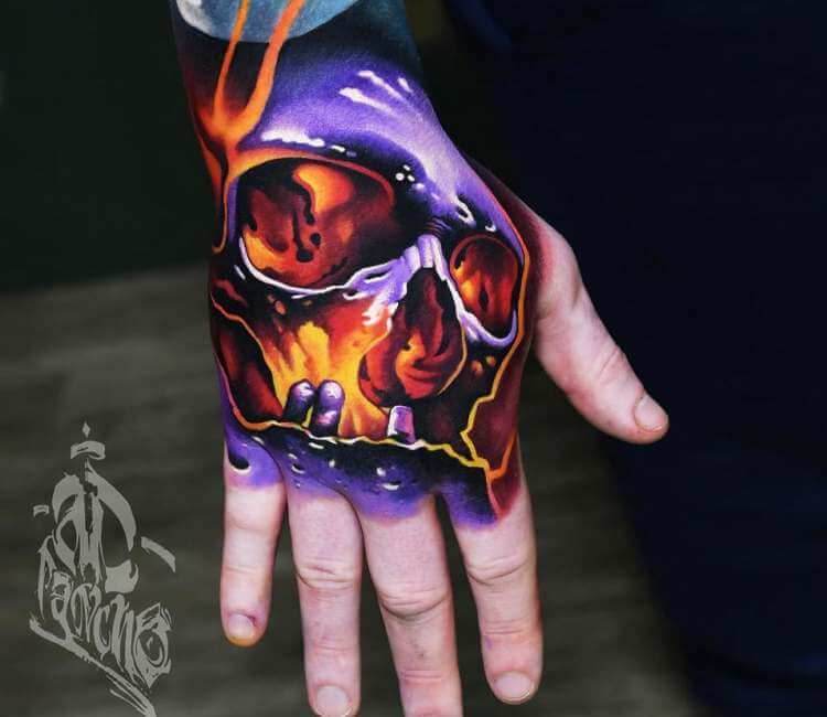 Tattoo uploaded by Uvaldo Zamora • Neo Traditional skull and blue rose  tattoo done by Matthew Kaufmann at Drunken Monkey Tattoo. #skulltattoo  #rosetattoo #neotraditional #bluerose #handtattoo #neotrad • Tattoodo