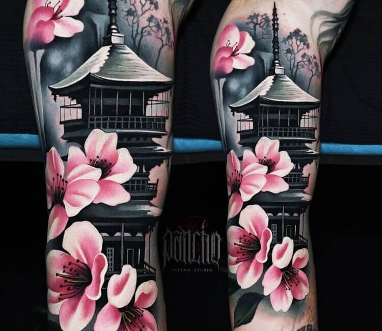 60 Pagoda Tattoo Designs for Men [2024 Inspiration Guide] | Japanese tattoo  symbols, Blossom tattoo, Japanese tattoo