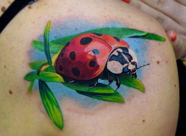 Golden Ink tattoo - Ladybug 🐞 #tattoo #ink #tattoocolor #ladybugtattoo  #diamondtattoo #scarletskull #turin | Facebook