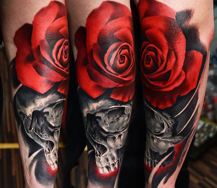 Rose and Skull tattoo by A D Pancho  Post 13954