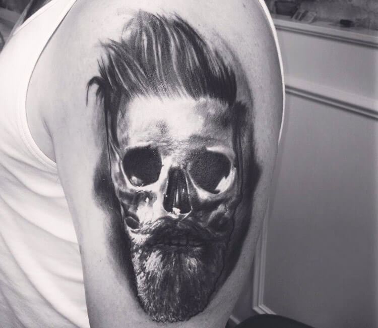 Shaded Skull Tattoo by Nick of Sharp Art Studio - Sharp Art Studios