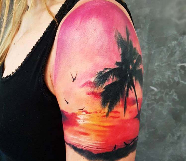 Over Clouds Sunset tattoo  Best Tattoo Ideas Gallery
