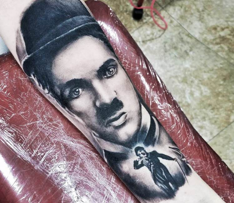 Charlie Chaplin portret tattoo part 2  portre dovme  Flickr