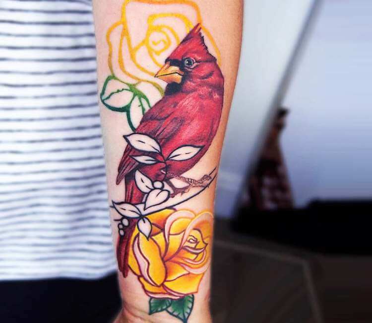 Cardinal and Roses Tattooo | Joel Gordon Photography