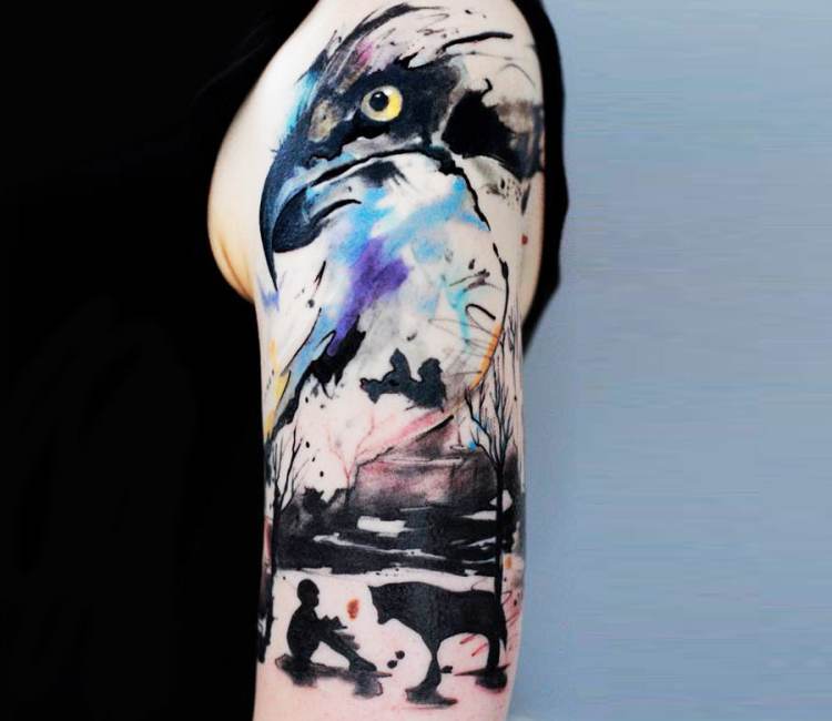 Asura Tattoo - Working on a abstract art is happiness It gives freedom to  an artist. The concept was eagle and it was an absolute fun to work on this  tattoo. EAGLE -
