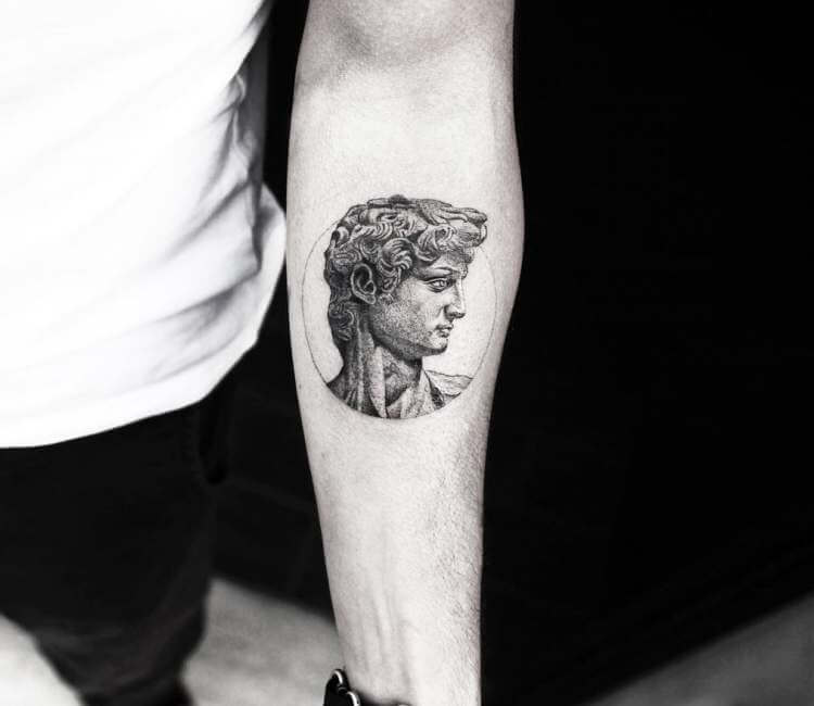 Bust of David tattoo by Alessandro Capozzi