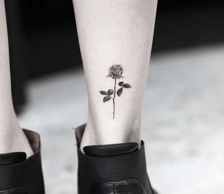 Minimal Small Rose | Semi-Permanent Tattoo - Not a Tattoo