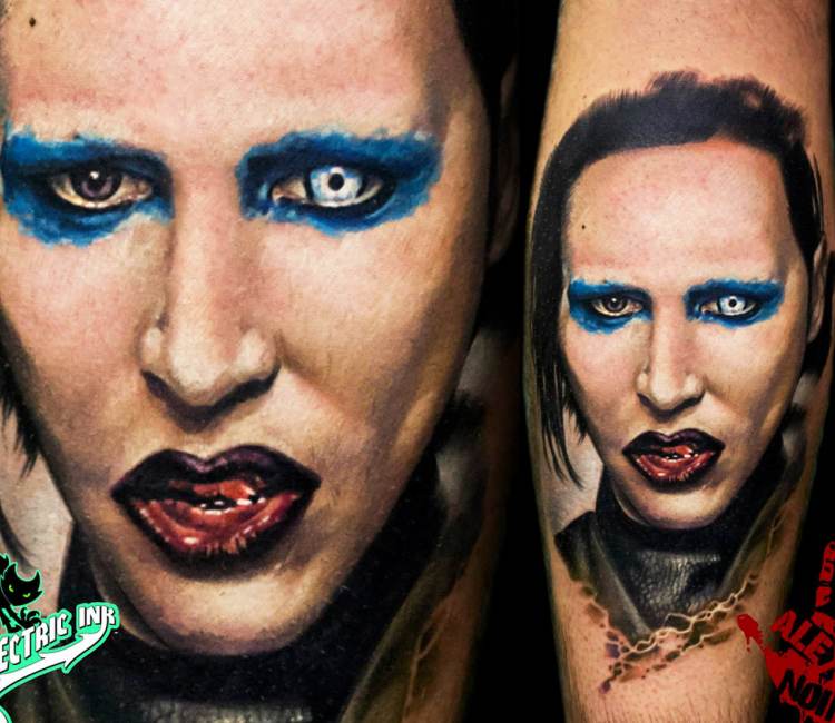 First session on my Marilyn Manson thigh piece  done by Jayden  Seventh  Circle tattoo studio in QLD AUS  rtattoo