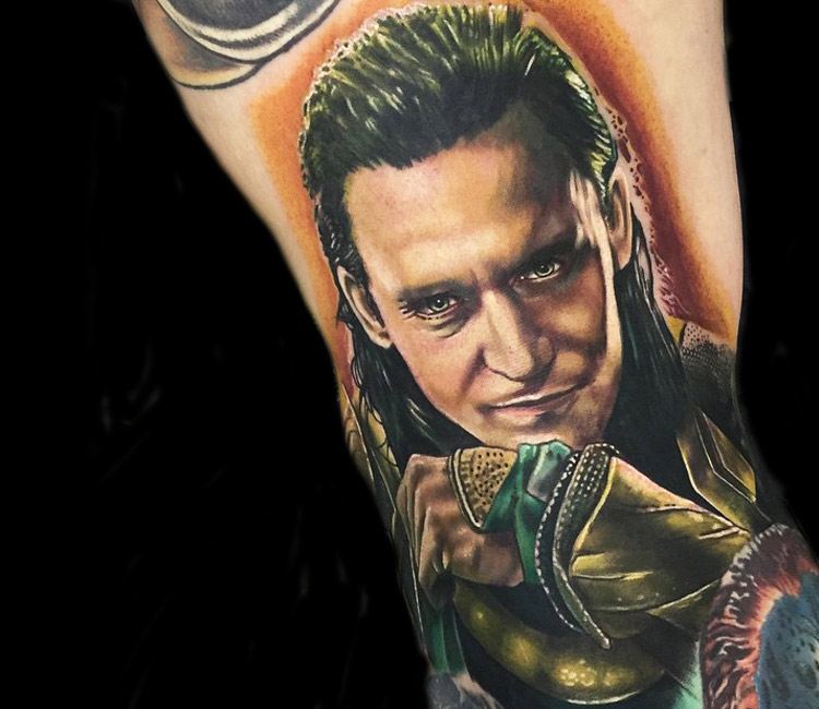 tattoo portrait Loki by artist Alex Rattray Ink | Post 14068 | World Tattoo Gallery -...