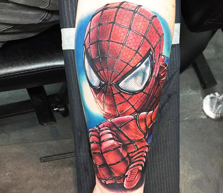 Mysterio Spiderman Tattoo by Alan Aldred TattooNOW