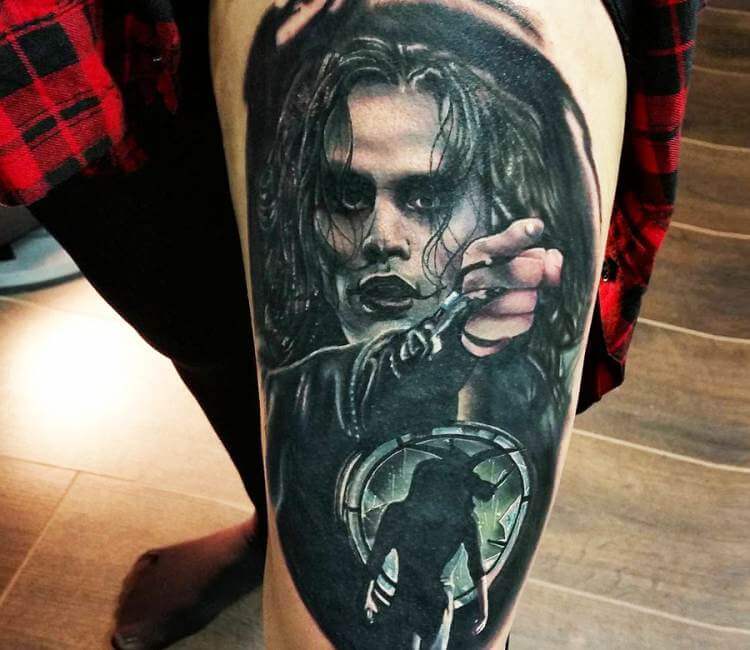 Tattoo uploaded by David Corden  Brandon Lee as Eric Draven from The Crow   Tattoodo