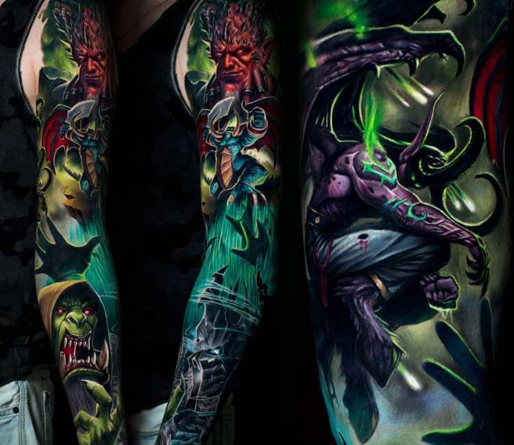 world of warcraft  Illidan by Rudy Lopez TattooNOW