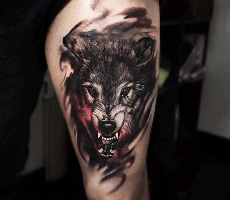 Temporäres Tattoo Wolf Muster Blumen Wasserfest Indianer Tier Tiere Wald |  eBay
