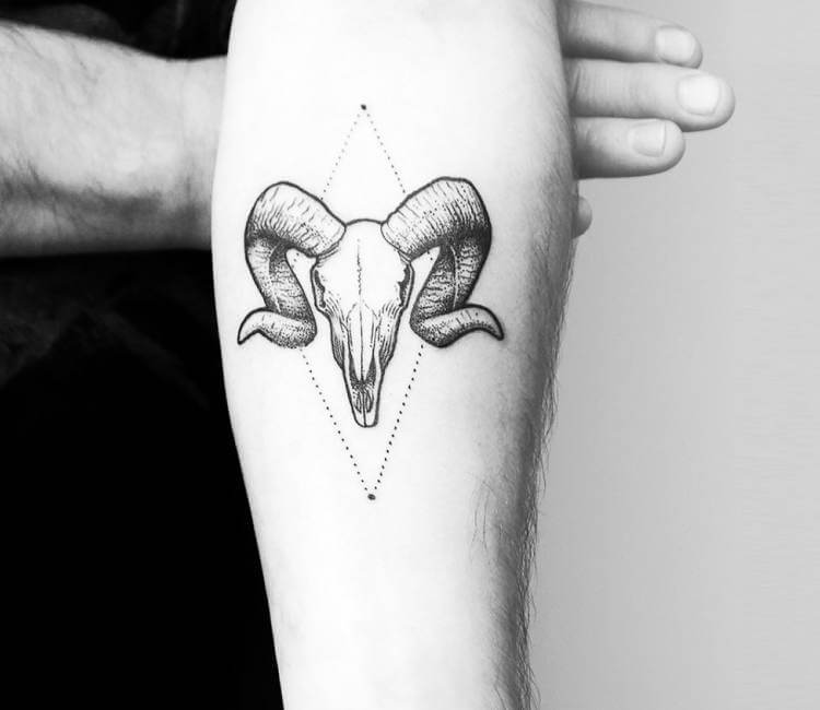 Goat Skull tattoo by Amanda Piejak | Post 17420