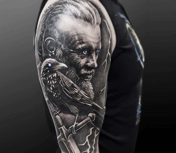 Featured image of post Ragnar Lothbrok Tattoo Raven The name ragnar alone could inspire fear in the hearts of men so getting a tattoo of this beast of a man will only inspire even more fear