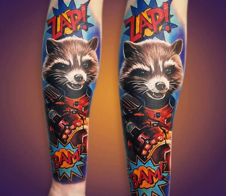 Rocket Raccoon tattoo by Anastasia Agapova | Post 27098