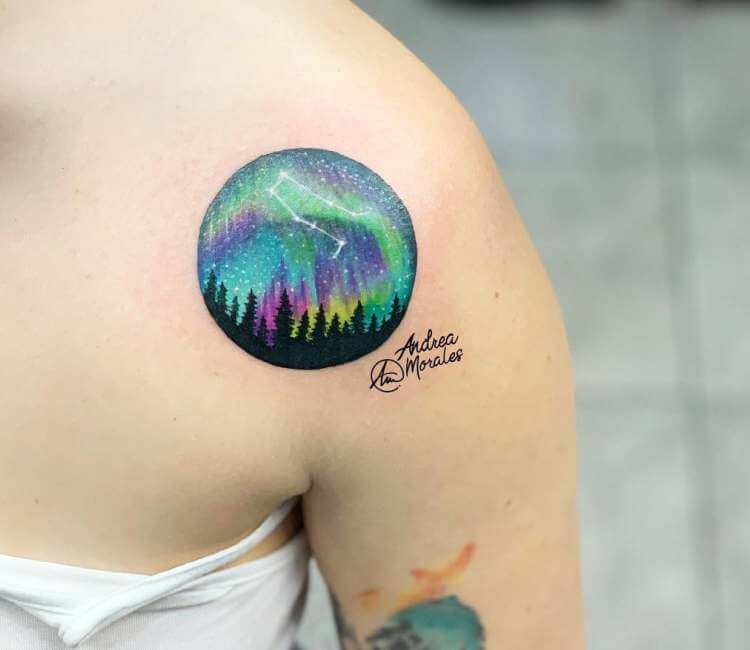 Aurora boralis tattoo by Andrea Morales