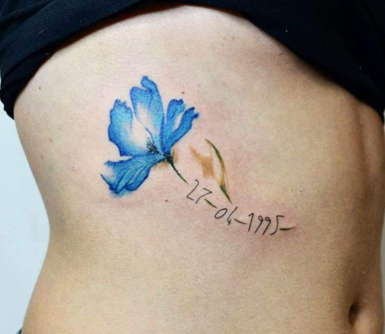 Buy Floral Temporary Tattoo  Floral Tattoo  Blue Purple Flower Online in  India  Etsy