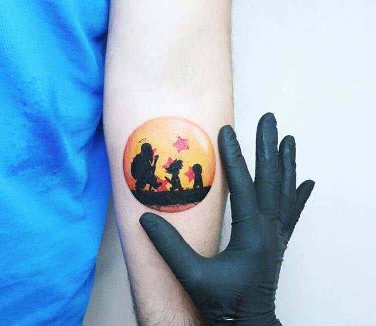 Tattoo tagged with: dragon ball z, dragon ball characters, cartoon character,  fictional character, chang, son goku, elbow, tv series, cartoon, facebook,  twitter, medium size | inked-app.com