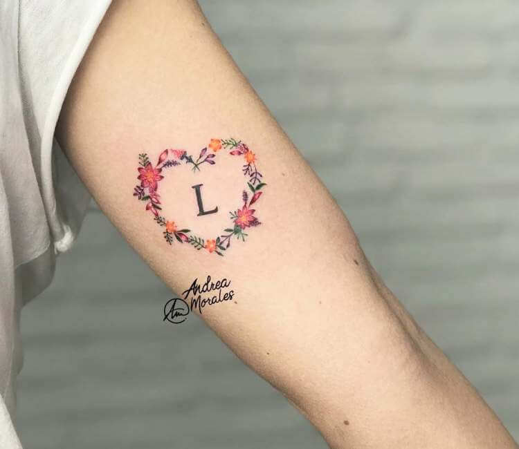 flower tattoo heart