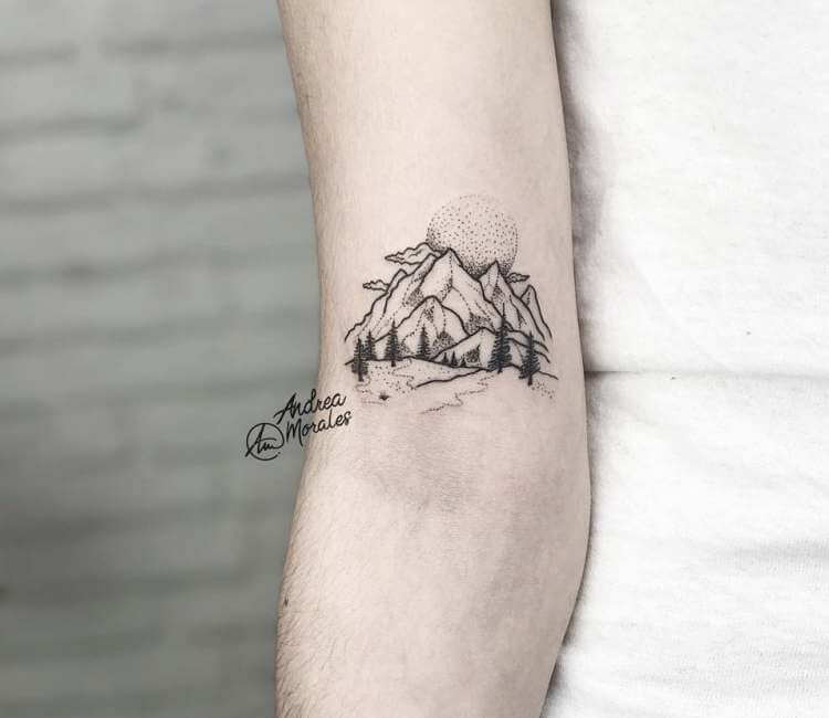 Tattoo uploaded by Aiste Cosmos • Mountain wrist bracelet #mountains # dotwork #bracelettattoo • Tattoodo