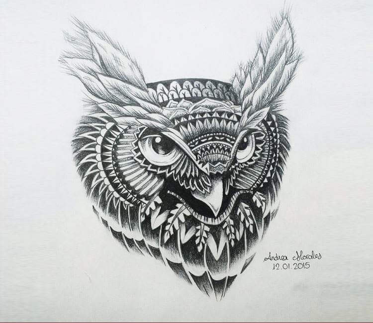 Owl Buho Design drawing by Andrea Morales | Post 17620