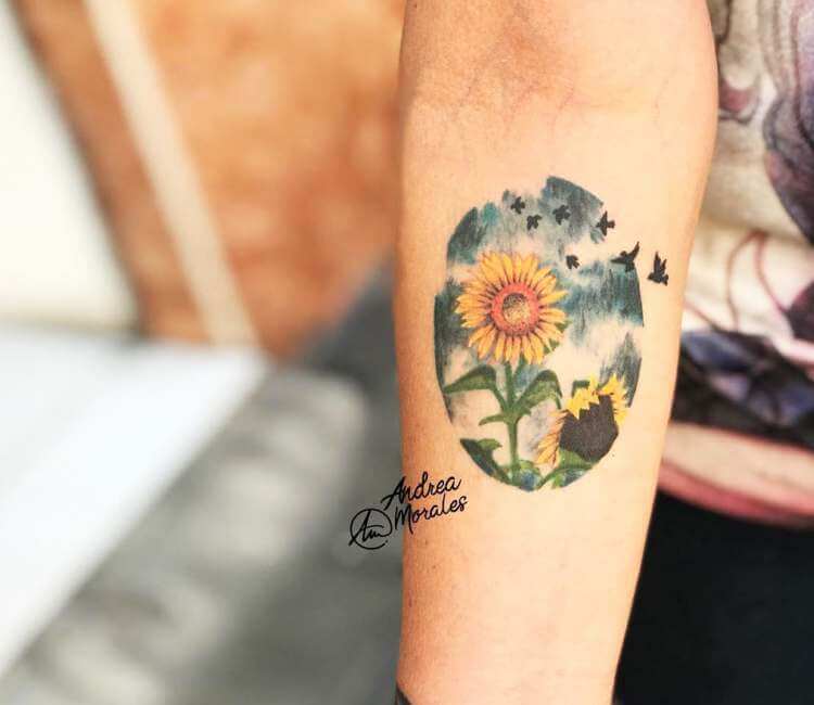 New Tattoo! Zach Bryan inspired! Two of my favourite things, sunflower... |  TikTok