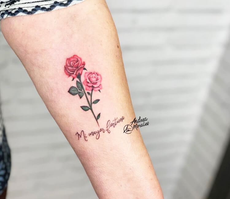 Two roses tattoo by Andrea Morales | Post 26851