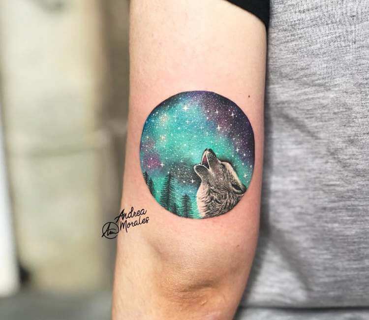 Tattoo uploaded by centsign  Aurora borealis and a starry night sky   Tattoodo