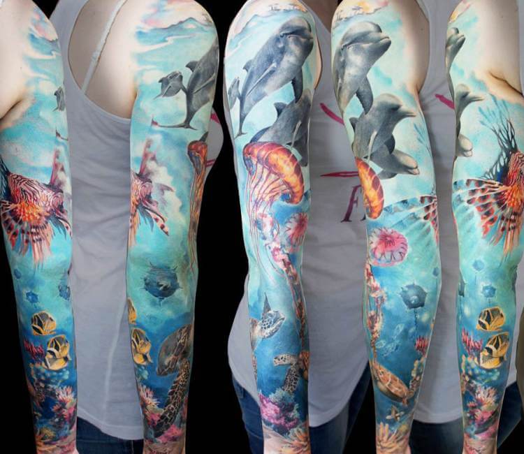 sea tattoo sleeve