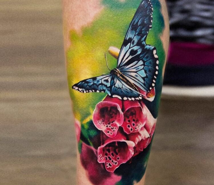 Aggregate more than 79 realistic butterfly and sunflower tattoo super ...