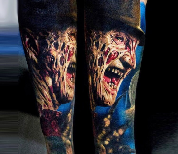 Freddy Krueger tattoo by Daniel Chashoudian TattooNOW