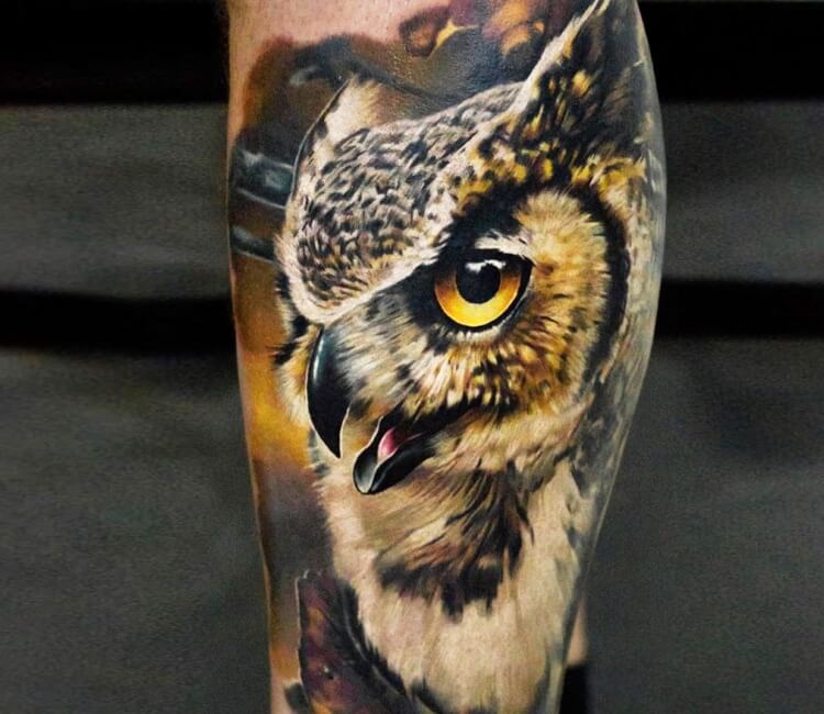 I finally got the owl tattoo Ive been dreaming about Tattooed by Krista  at Kings Avenue Massapequa NY  rtattoos
