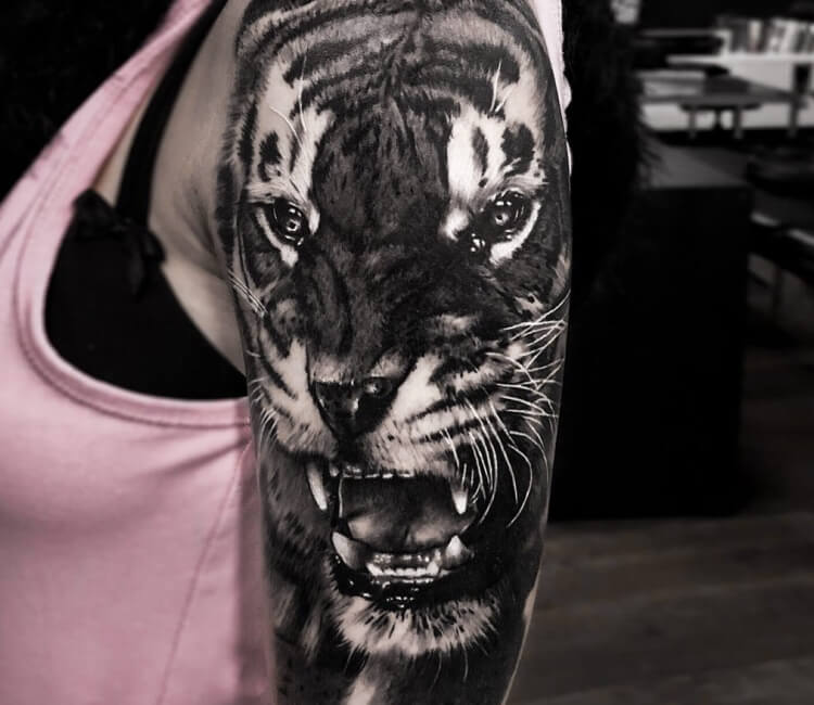 L U I S F A R R E R A 1 3  on Instagram Realism tiger in the hand  luisfarrera13sdt skindesigntattoos skindesigntattoosnyc tiger tigers  tigertattoo hand handtattoo