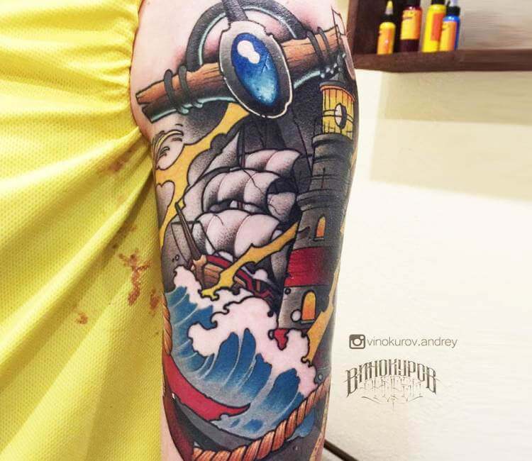 CROW CROSS Tattoos - Octopus in Deepsea divers helmet on thigh for Jed  today ,part of his on going nautical leg sleeve 🐙 | Facebook