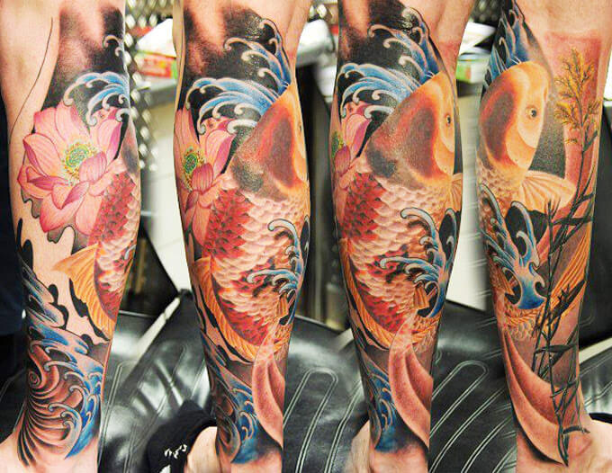 Koi Temporary Tattoo Sleeve Japanese Tattoo Koi Fish Tattoo Men Temporary  Tattoo Fake Tattoo Sleeve Full Arm Tattoo Faux Tatouage Temporaire - Etsy