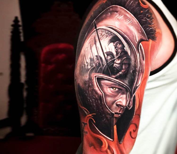 ACHILLES Tattoo TimeLlapse BY Angelo.ink - YouTube