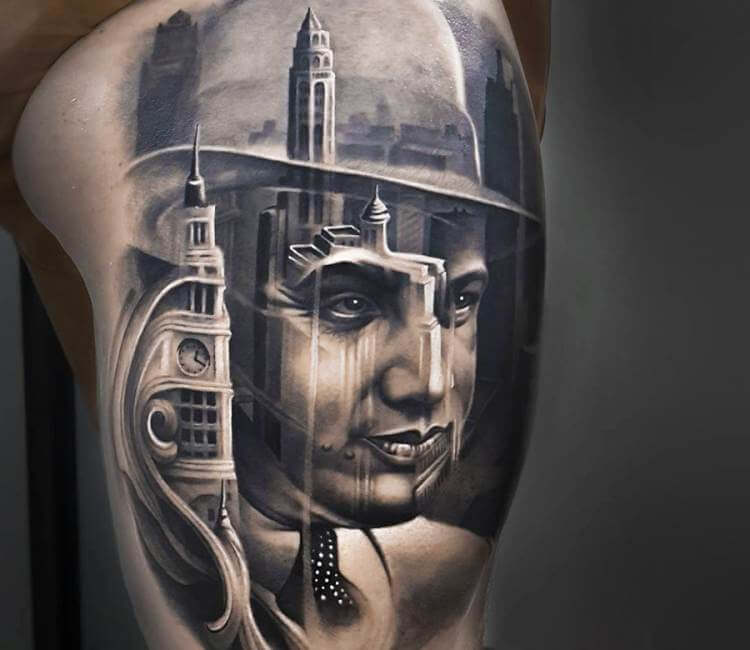 Capone in Chicago tattoo by Arlo Tattoos
