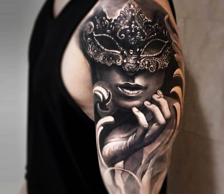 Venetian maskmystery concept done by Sergio Bang of 10thousandfoxes in NYC   rtattoos