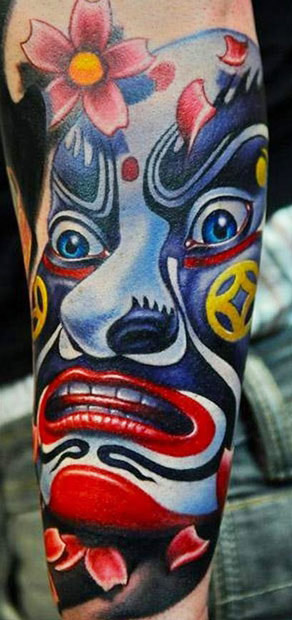Chinese Opera Mask Tattoo
