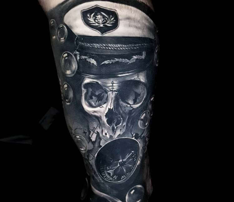 Tattoo uploaded by SERCAN OKTEN  sleeve sleevetattoo skull skulltattoo  octopus nautical Poseidon diver ship london  Tattoodo